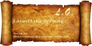 Lazavitzky Orfeusz névjegykártya